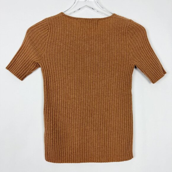 NWT Mollusk California Ribbed Knit Sweater Tee Women's Size XS Fawn Merino Wool - Picture 9 of 10